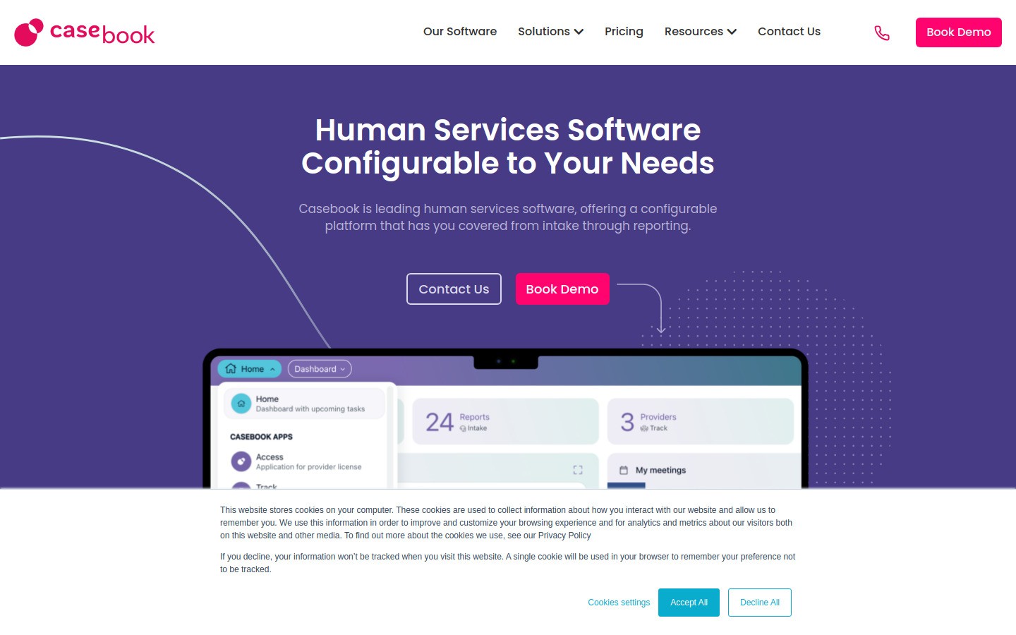 Casebook homepage screenshot