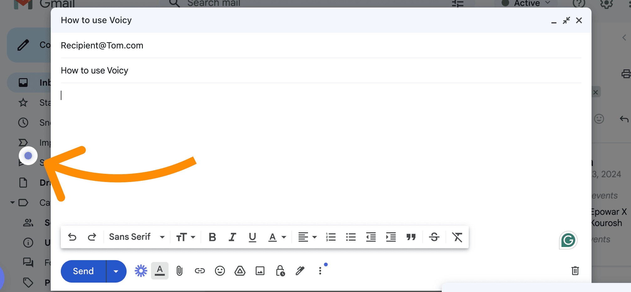 Image accompanying the section on Step 2: Write a new email on Gmail