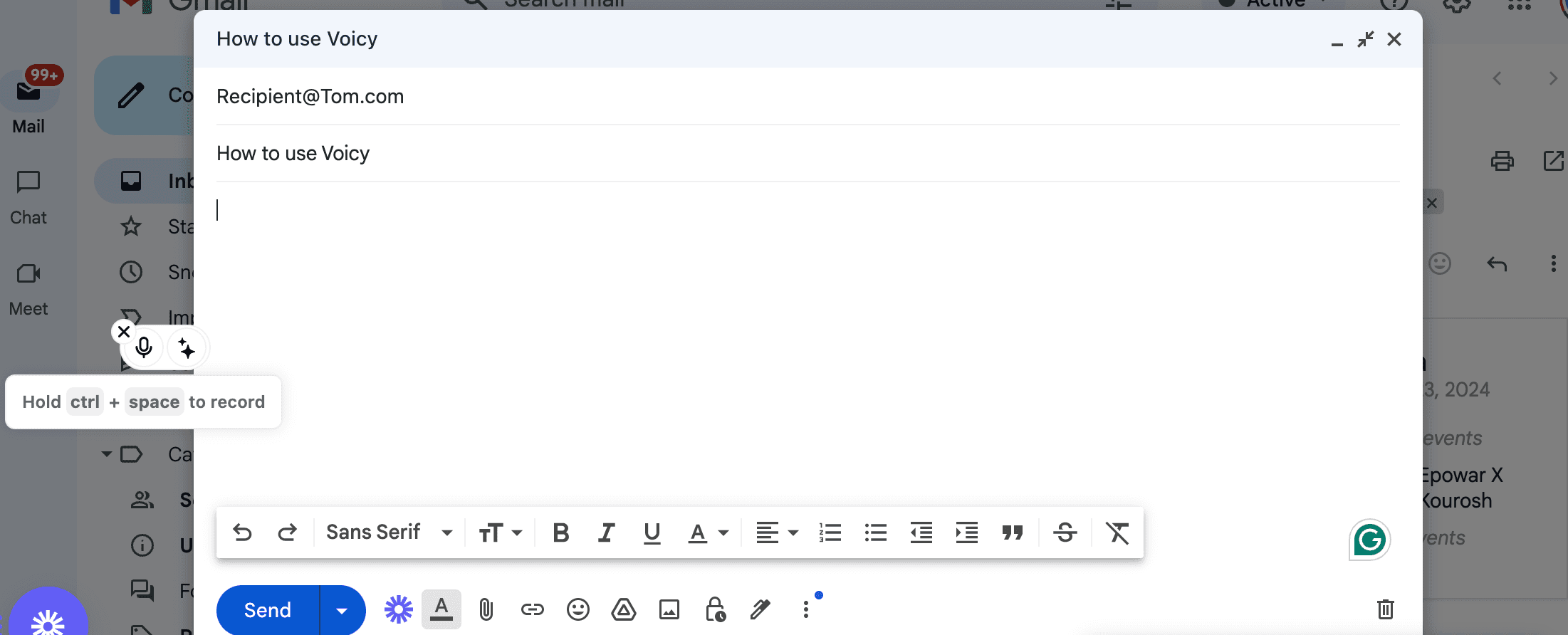 Image accompanying the section on Step 3: Click on the mic to start recording