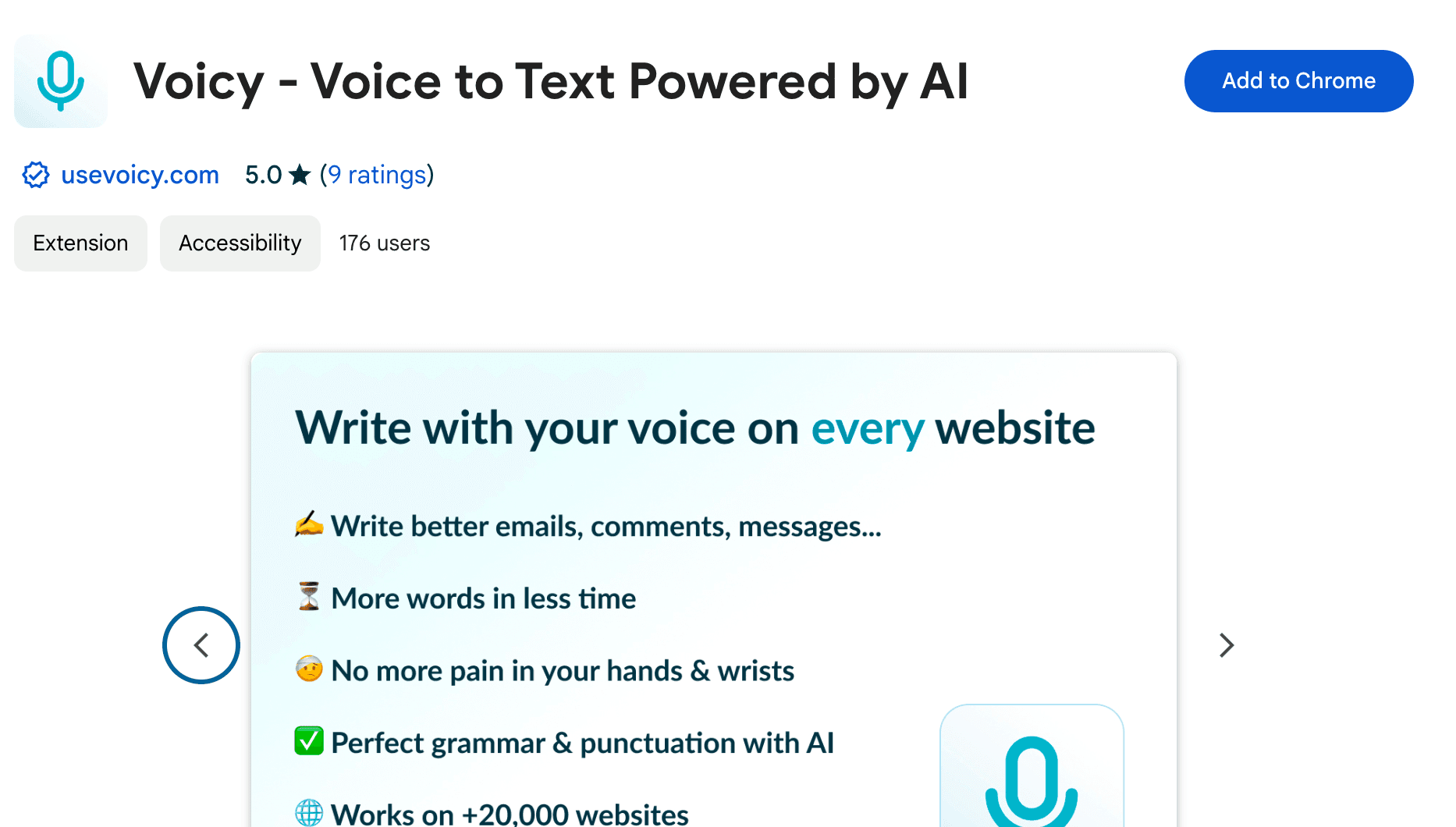 Image accompanying the section on Step 1: Add the Voicy extension through the Chrome Web Store