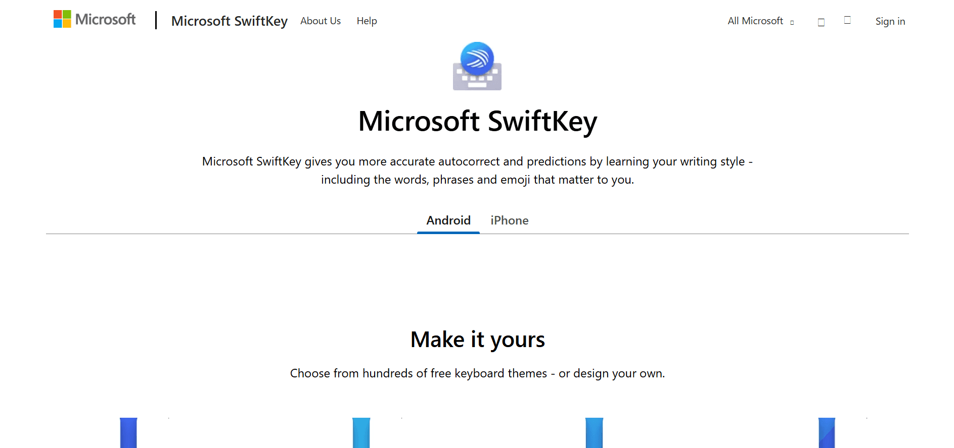 4. Microsoft SwiftKey キーボードに関する画像