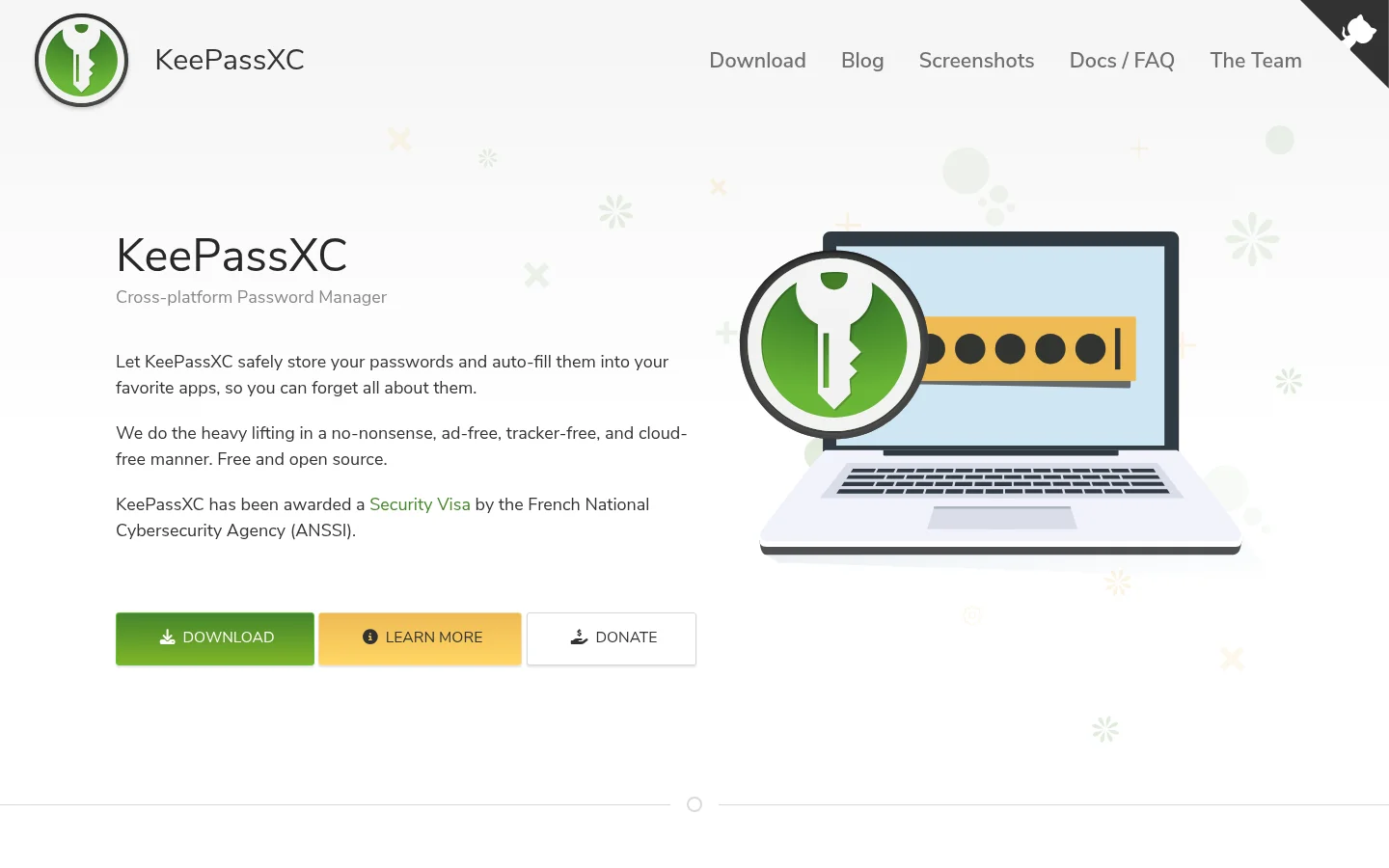 KeePassXC official website screenshot