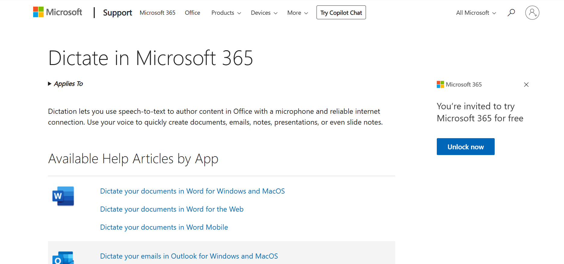 Microsoft 365 Word – Dictate
