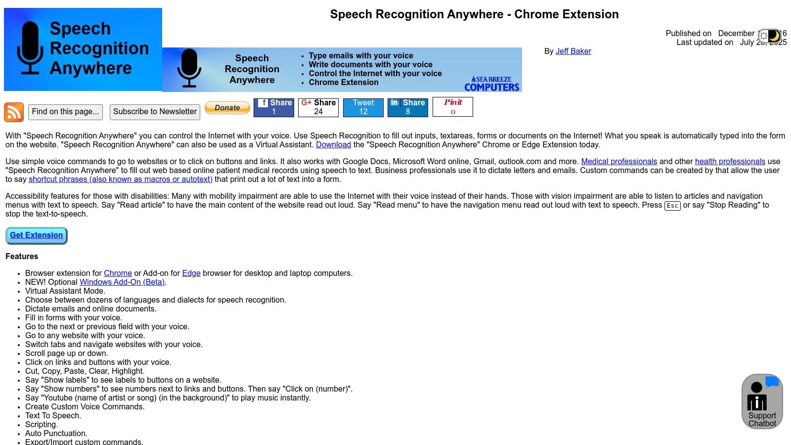 Speech Recognition Anywhere (by Sea Breeze Computers)