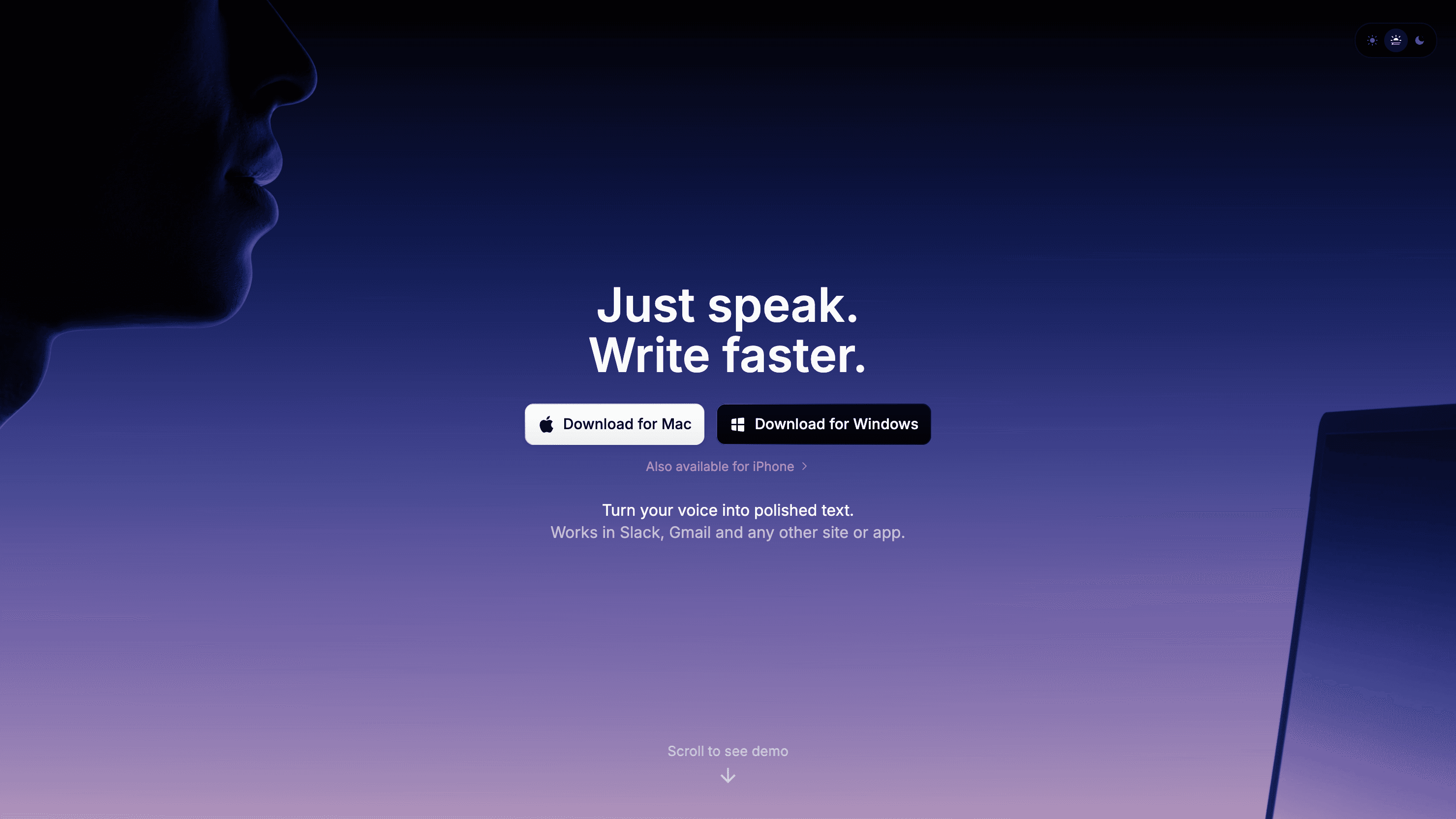 Superwhisper product screenshot