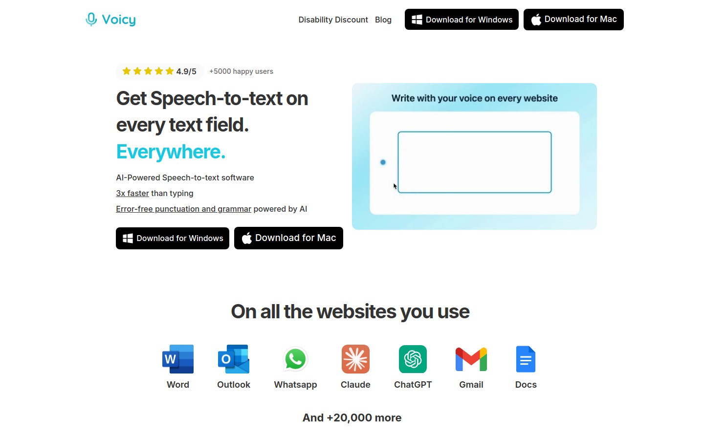 Voicy homepage screenshot