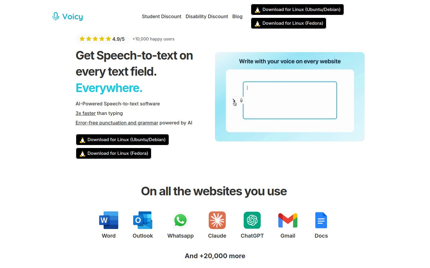 Voicy homepage screenshot