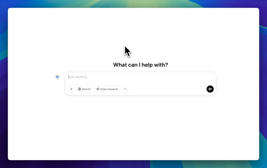 A GIF of Voicy speech to text chrome extension being used in ChatGPT to dictate a prompt
