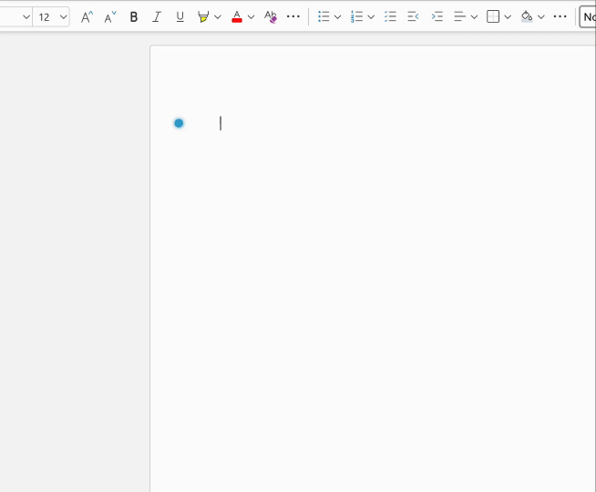 Voicy dictating a document in Microsoft Word