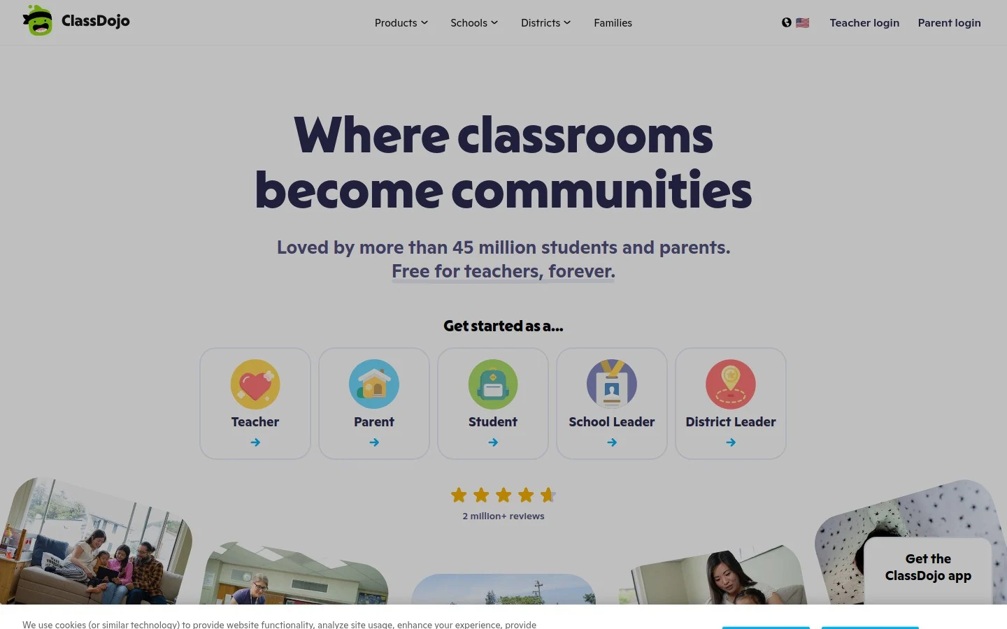 ClassDojo homepage screenshot