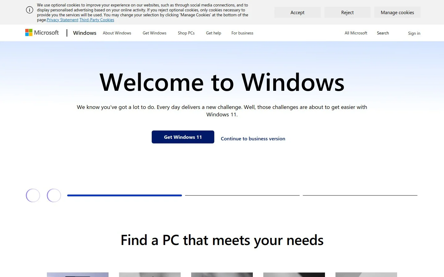 Windows Speech Recognition homepage screenshot