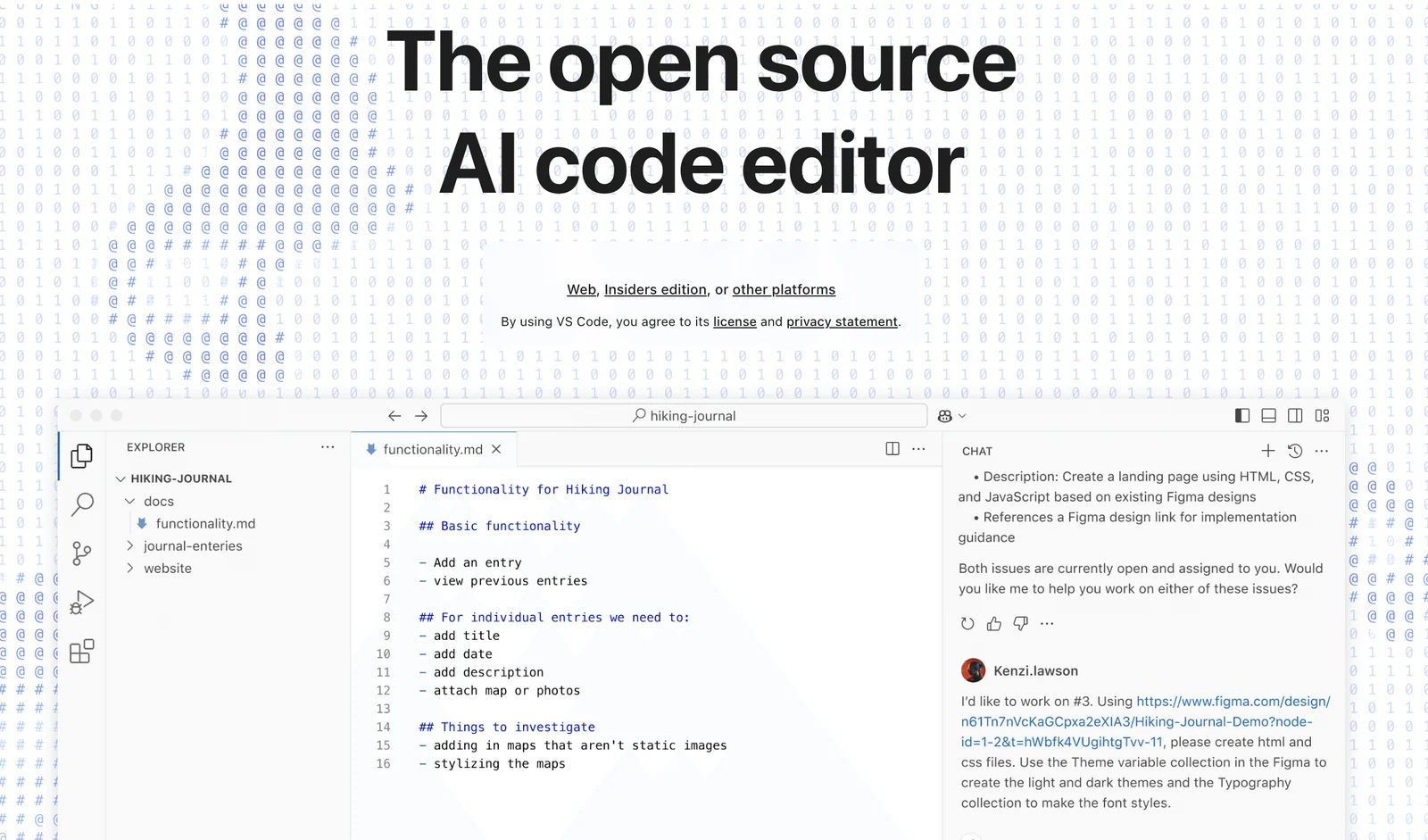 Visual Studio Code Homepage Screenshot