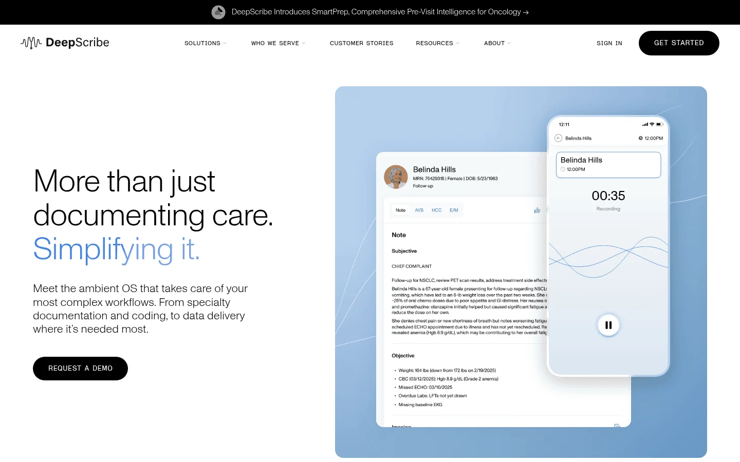 DeepScribe medical documentation screenshot