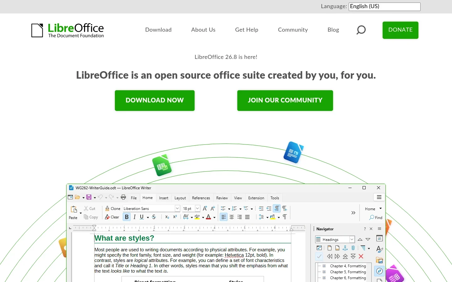 LibreOffice official website screenshot