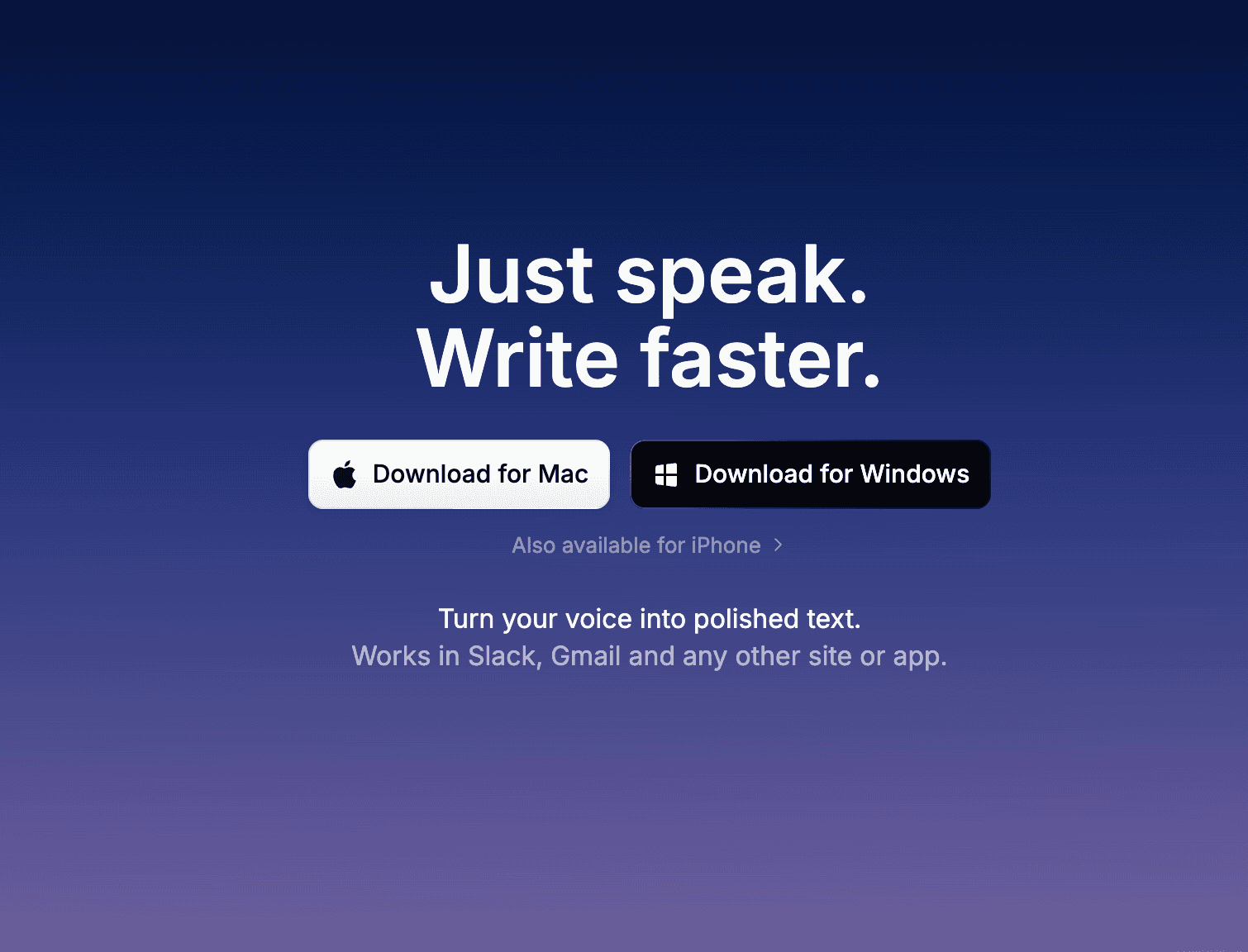 Capture d’écran du site Superwhisper