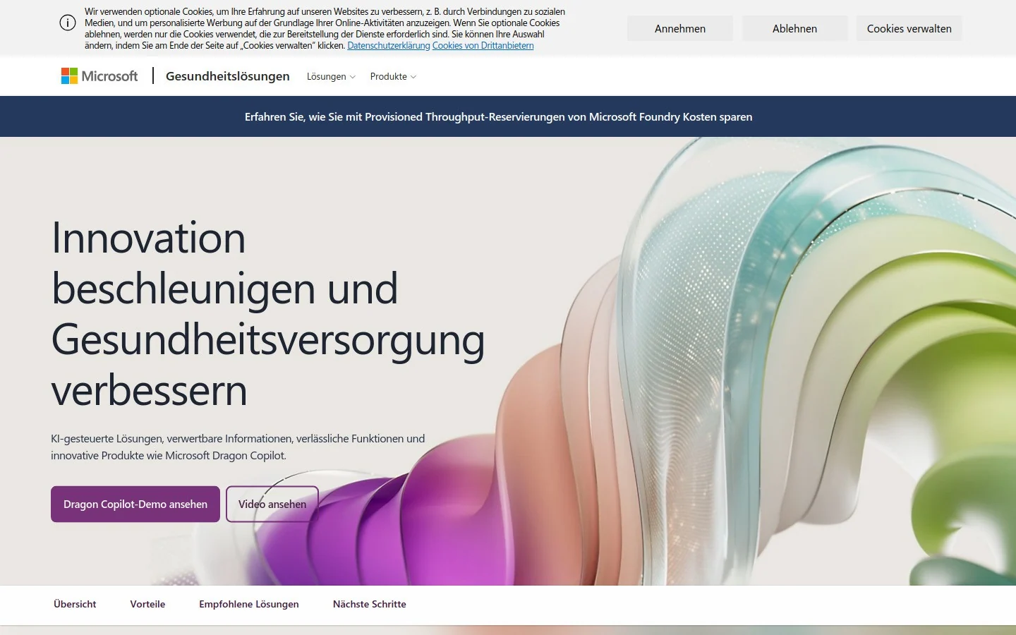 Dragon Medical One homepage screenshot