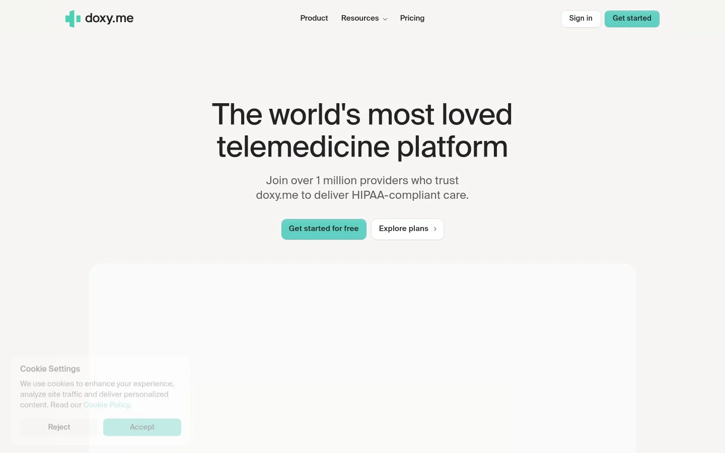 Doxy.me homepage screenshot