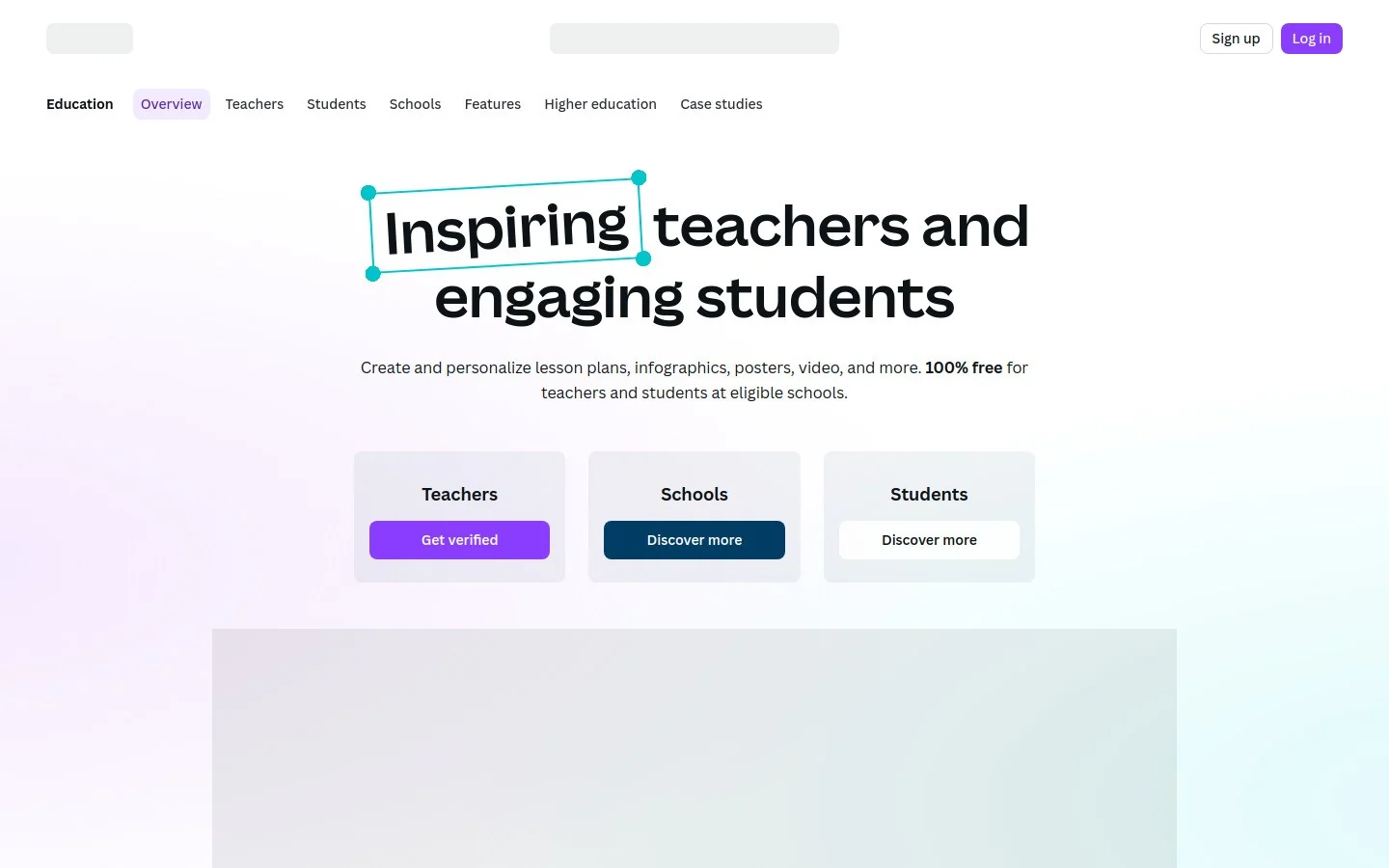 Canva for Education homepage screenshot