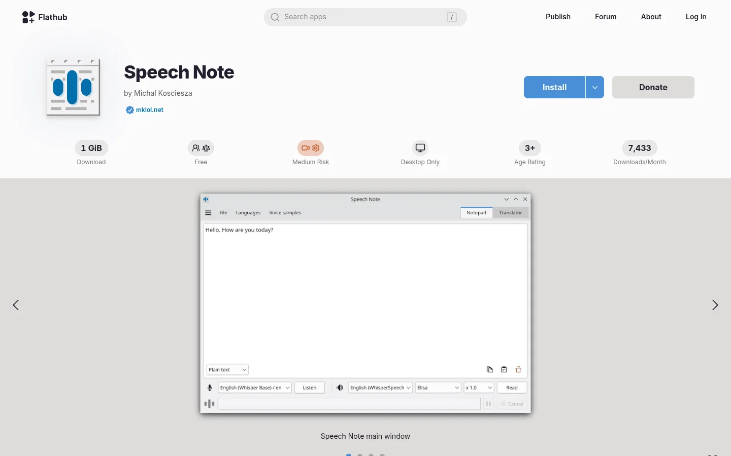 Speech Note product screenshot
