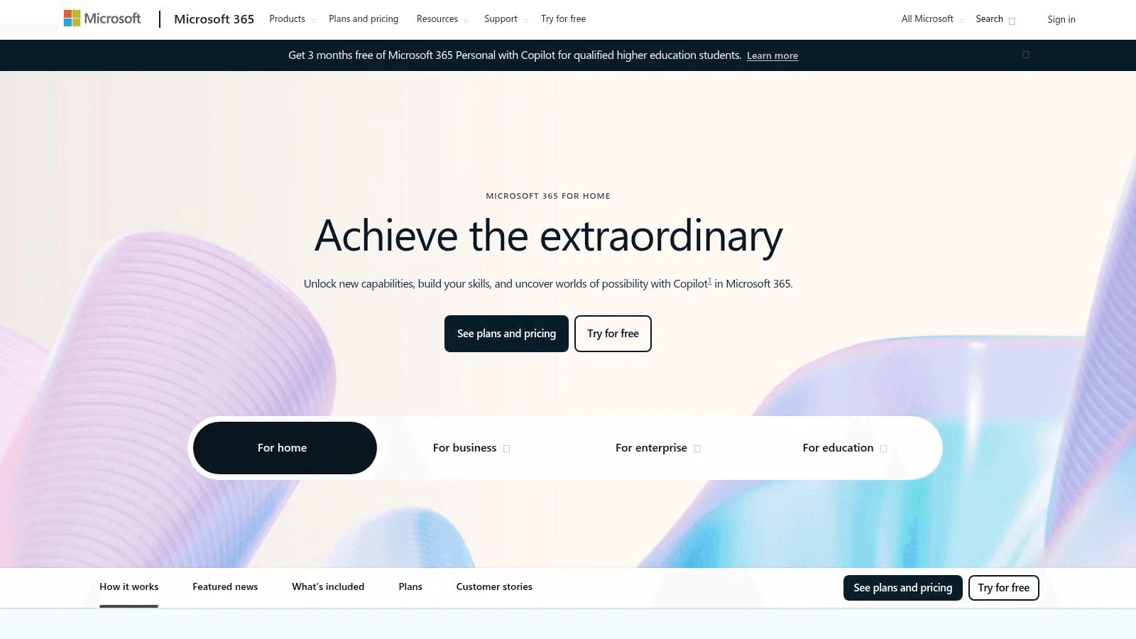 Microsoft Dictate home page screenshot 