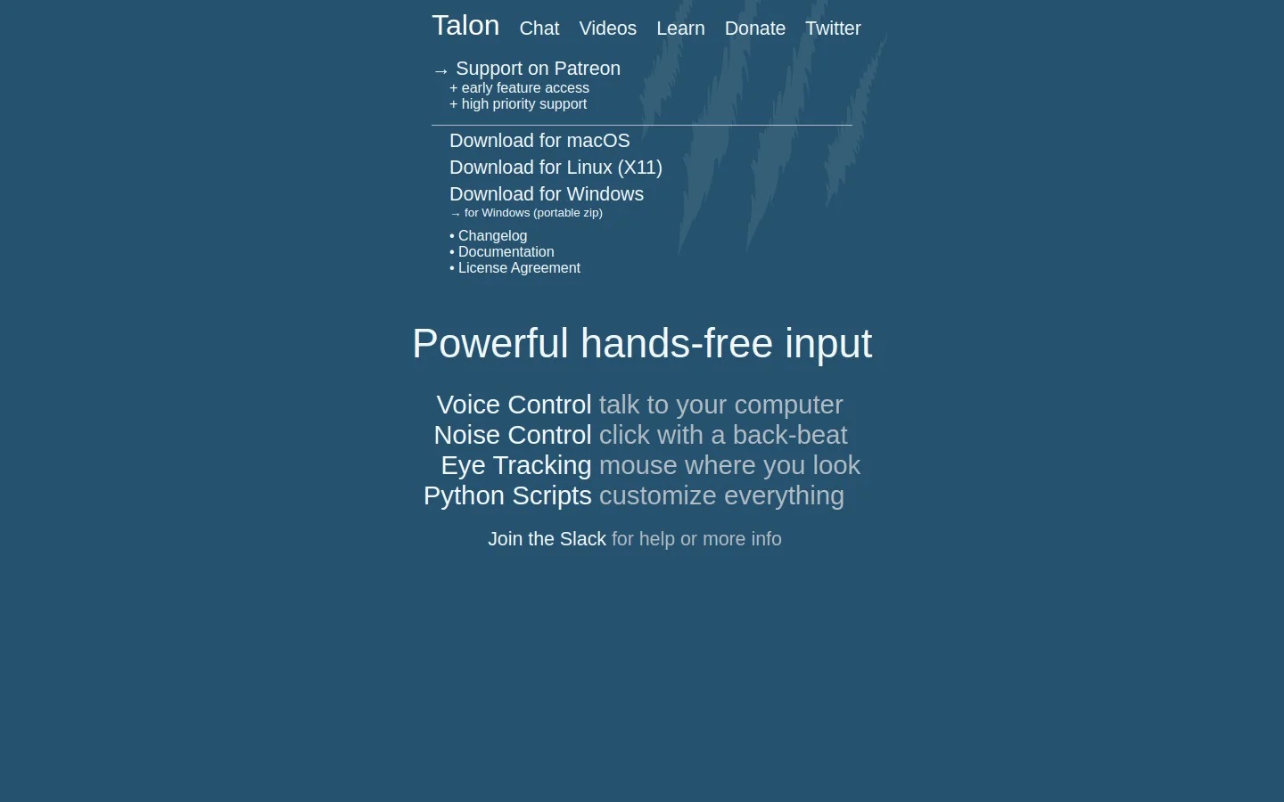 Talon Voice homepage screenshot