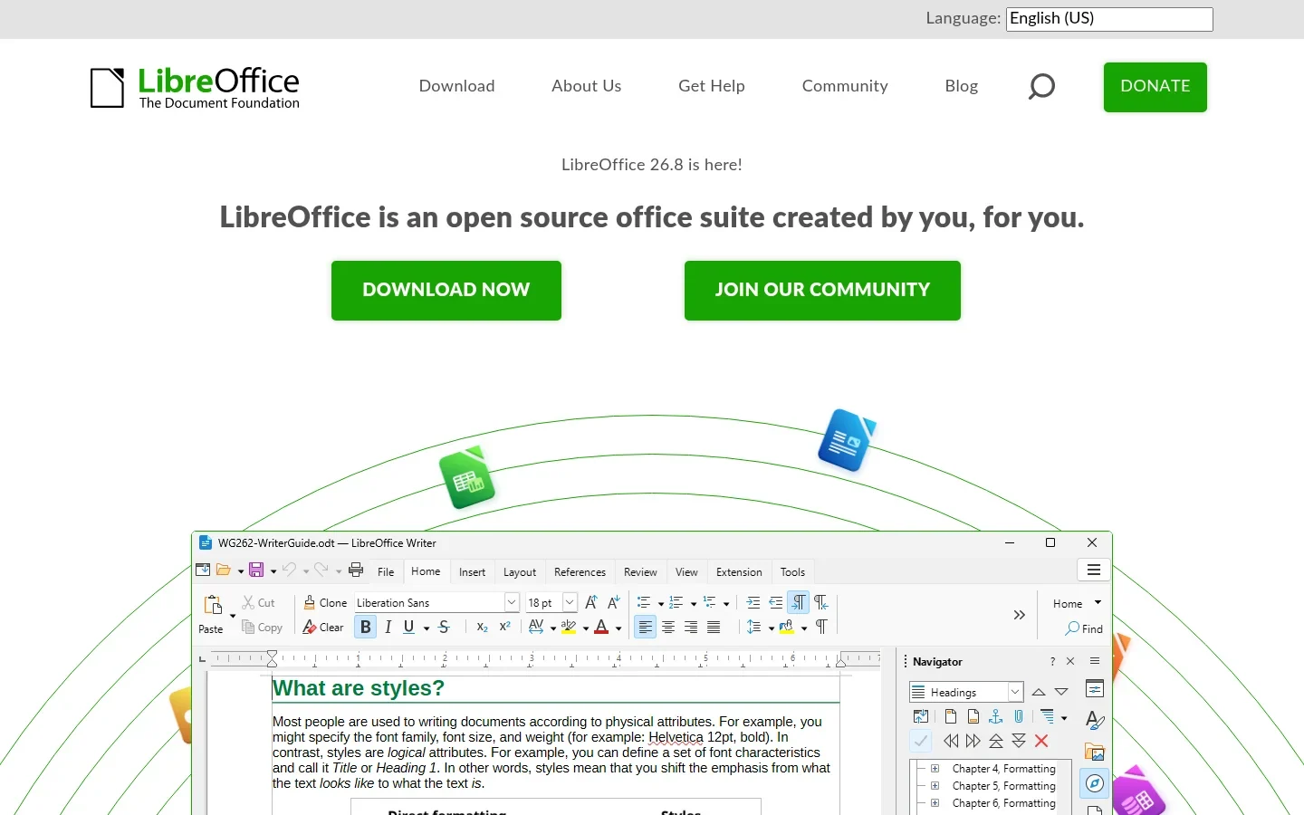 LibreOffice official website screenshot