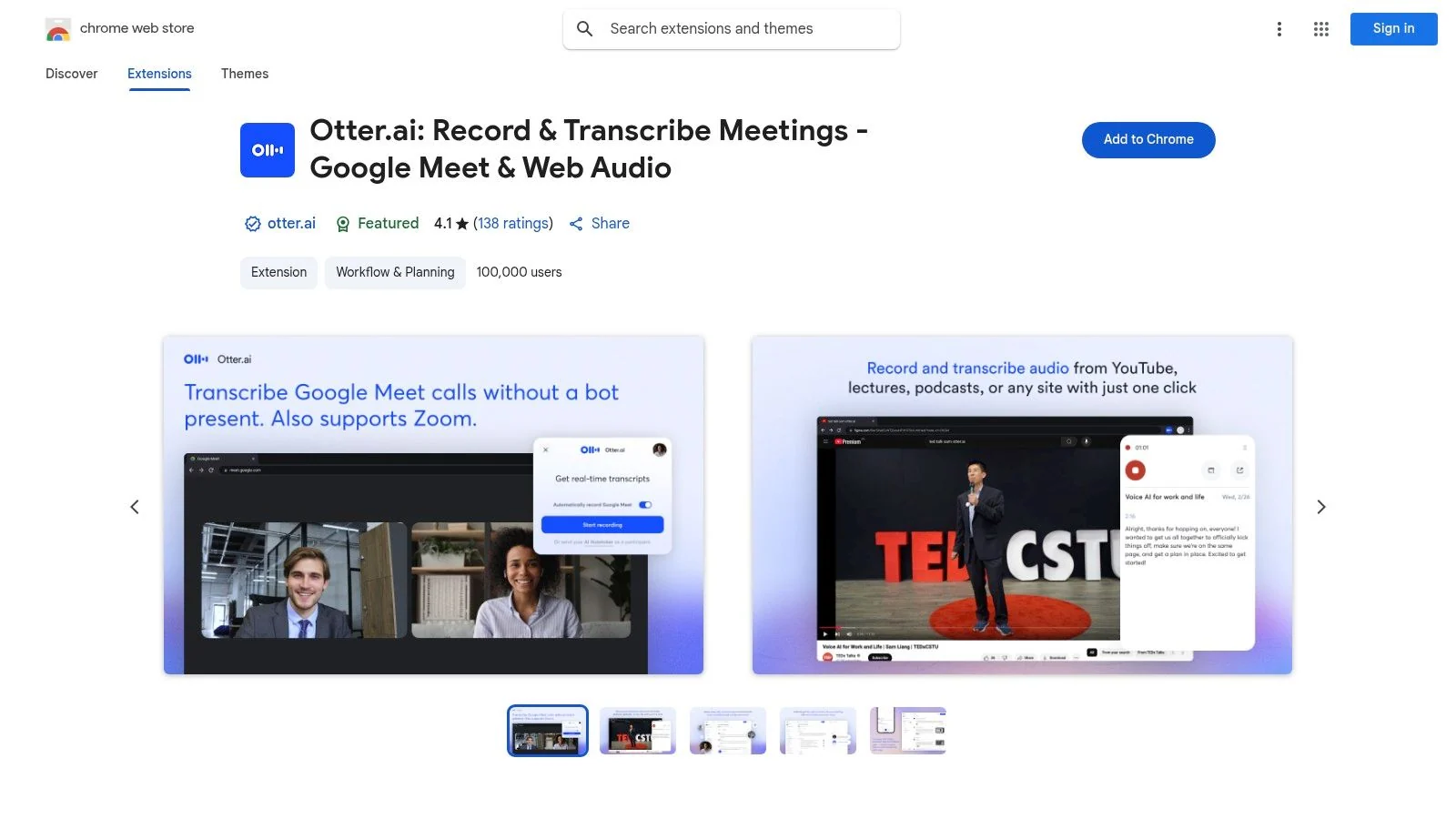 Otter.ai Chrome Extension