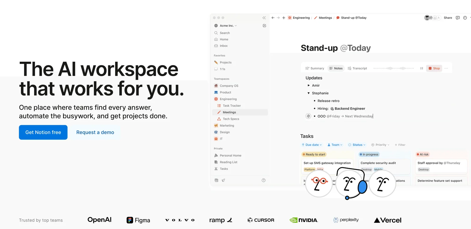 Notion homepage screenshot for best Windows 11 productivity apps. 