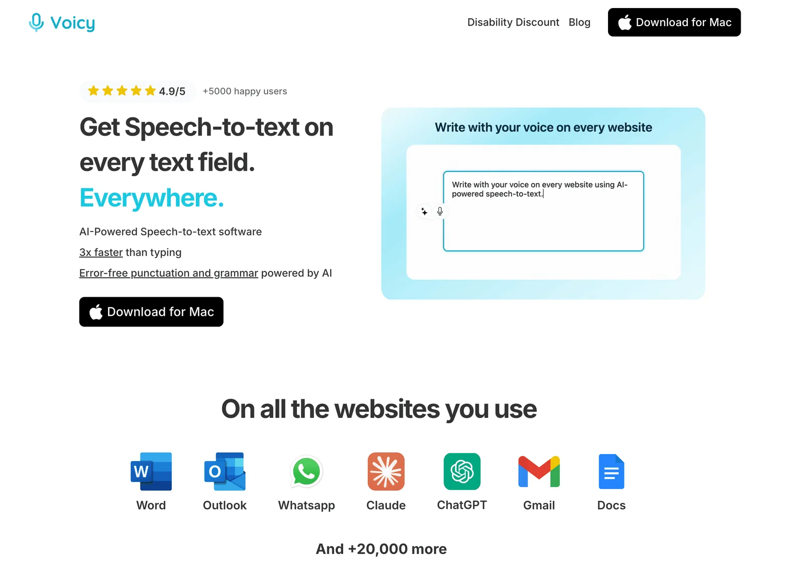 Voicy homepage screenshot