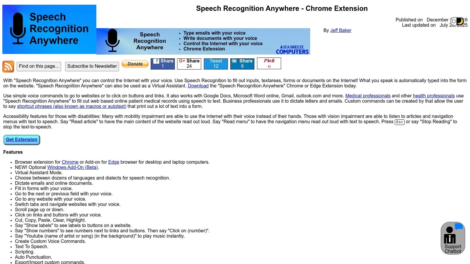 Speech Recognition Anywhere (by Sea Breeze Computers)