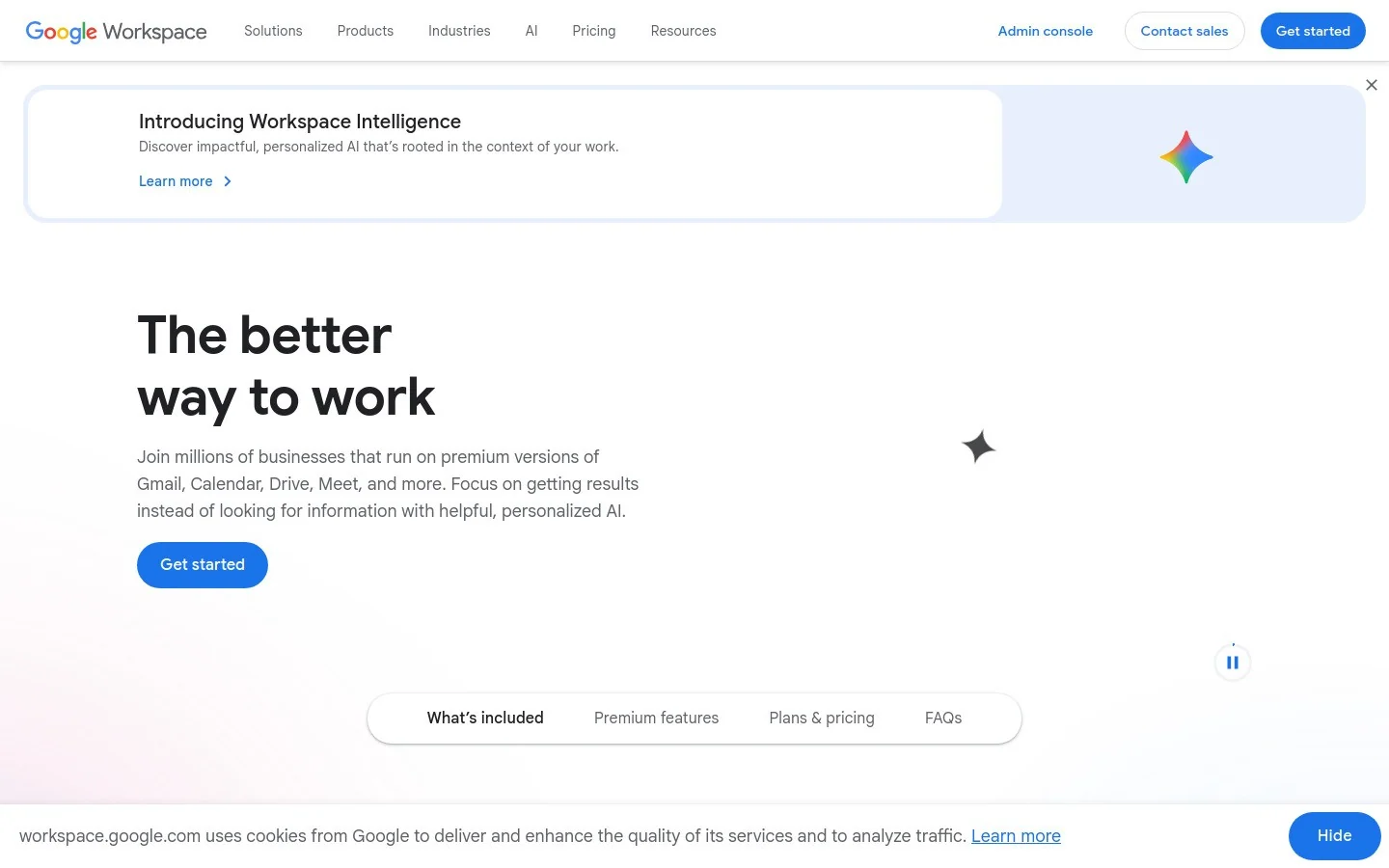 Google Workspace homepage screenshot