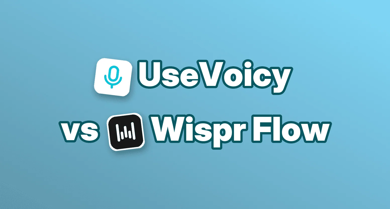 Cover image. UseVoicy vs Wispr Flow. White text on blue background.