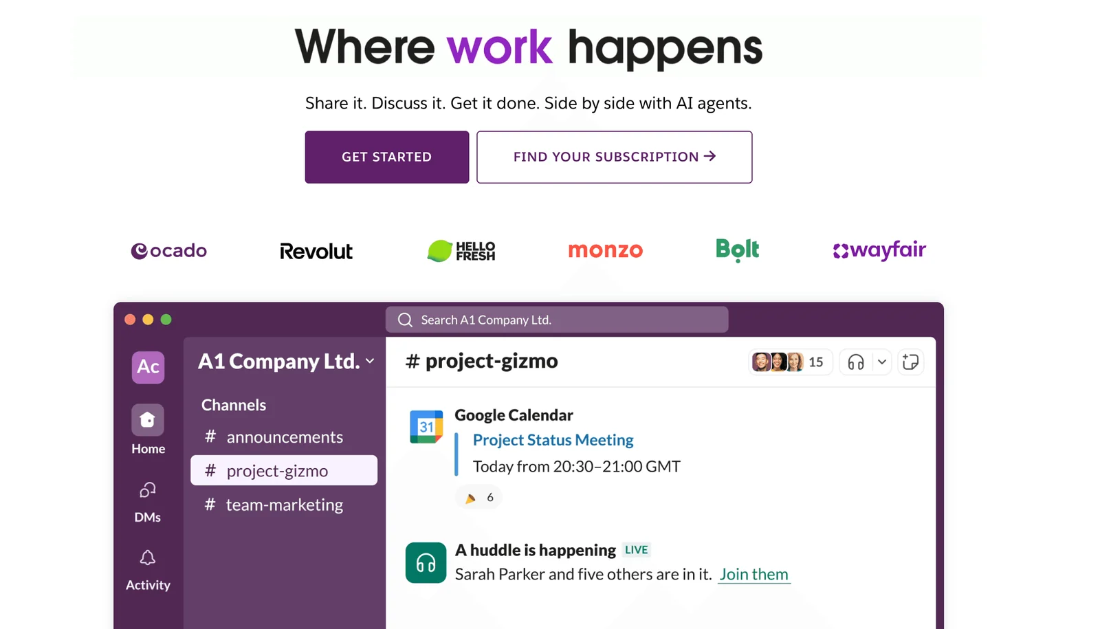 Slack Windows 11 App homepage screeshot