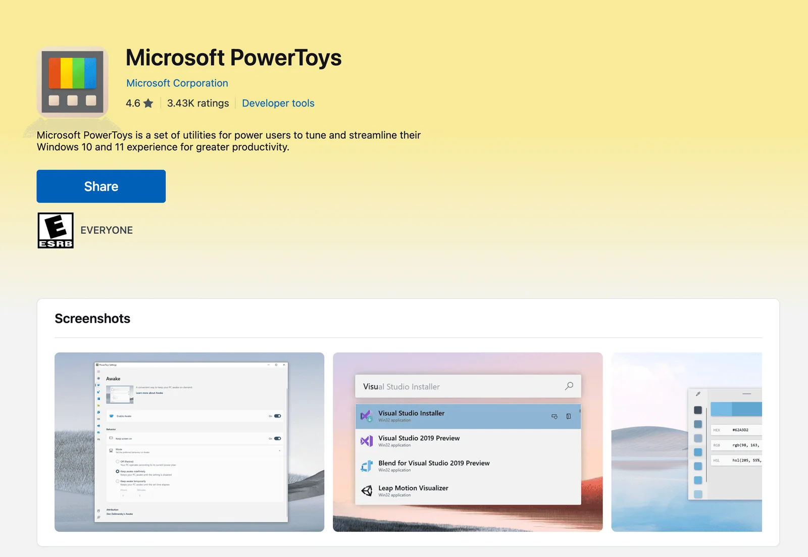 Microsoft PowerToys homepage screenshot 