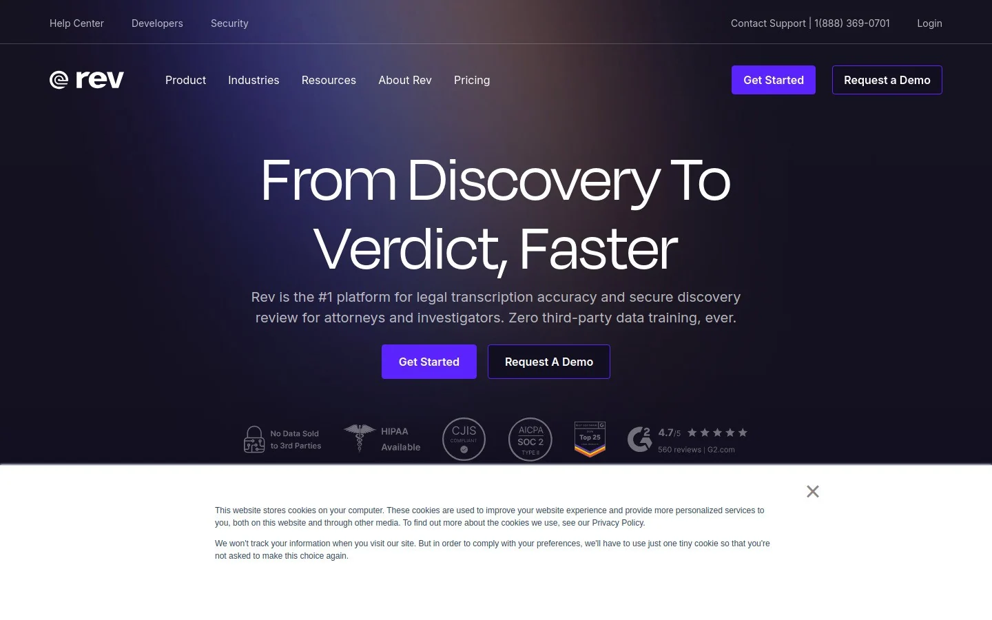 Rev homepage