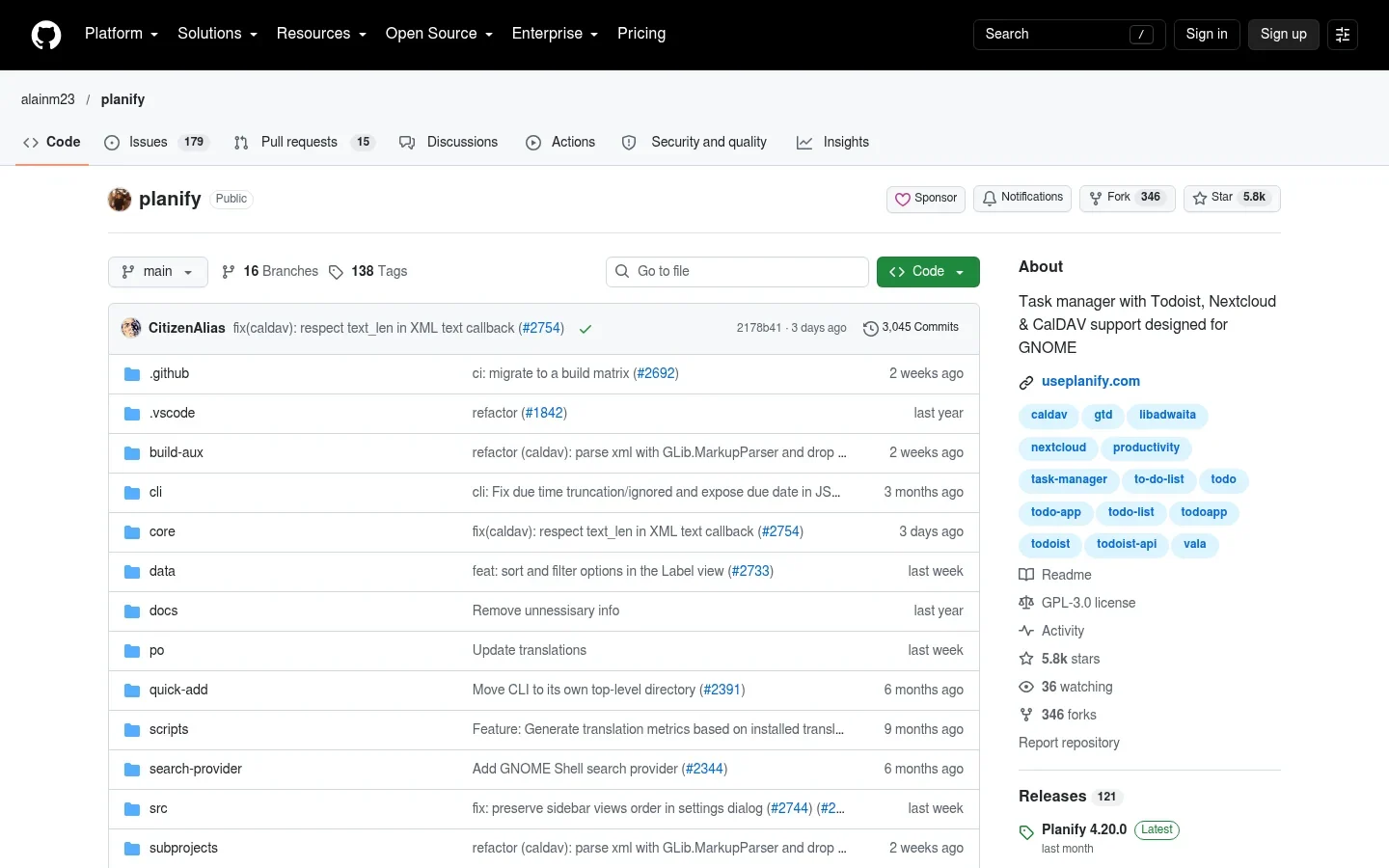 Planify official repository screenshot