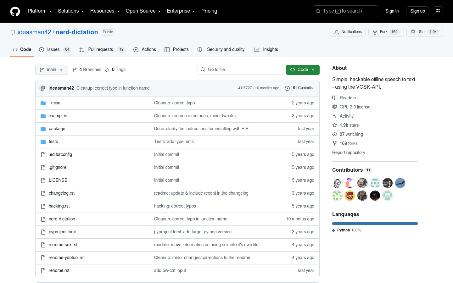 Nerd Dictation product screenshot